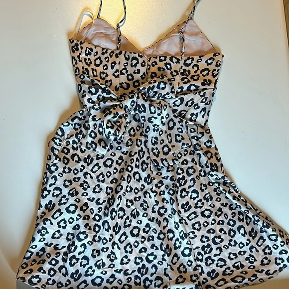 Saints Secrets Sweetheart Neckline Slip Flirty Fit and Flare Cheetah Dress C2 - Picture 2 of 4